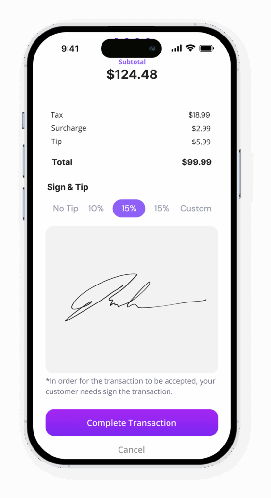 Surcharging feature display on a phone screen